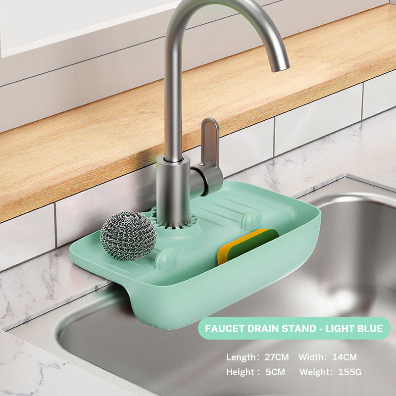 Faucet Splash Proof Drainage Rack, Sink Water Collection Pad, Kitchen Cloth, Sponge Wipe, and Drainage Storage Rack eprolo