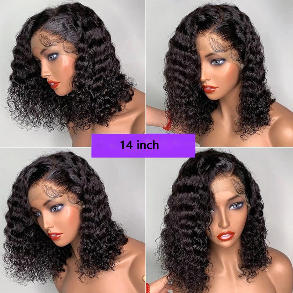 13x4 front lace deep curve bob wig human hair wig lace front  eprolo