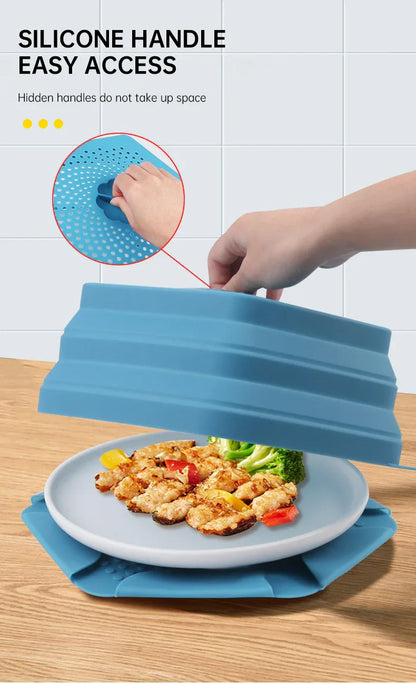 Microwave Oven Anti Spluttering Lid Collapsible Silicone Microwave Food Cover with Plate Microwave Cover lids - Shello's Creative Boutique