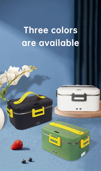 New portable household car 110 / 220V 12V/24V rechargeable automatic heated electric lunch box bento food heater container box - Shello's Creative Boutique