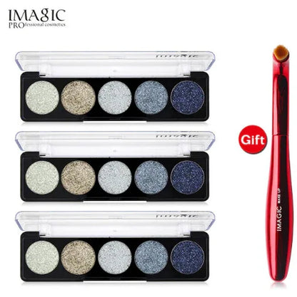 IMAGIC Glitter Eye Shadow Palette Buy 3 Get 1 Gift 3pcs/set 5 Colors Glitters - Shello's Creative Boutique