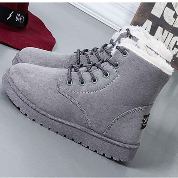 Women's Lace-Up Snow Boots - Warm Flat Winter Boots - Shello's Creative Boutique