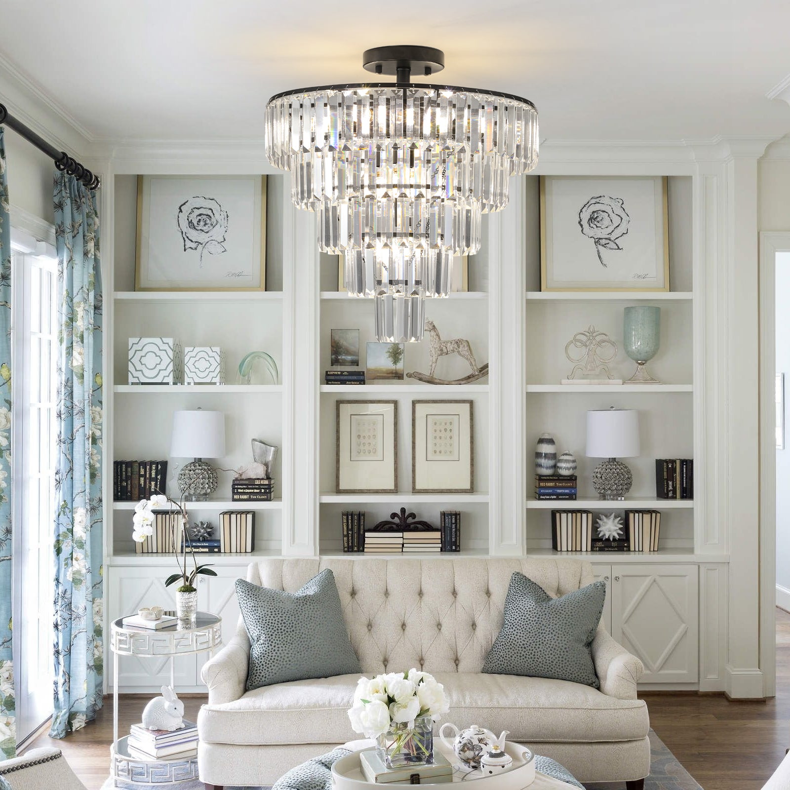 Black large crystal chandelier, modern style chandelier, dining room, living room, bedroom eprolo