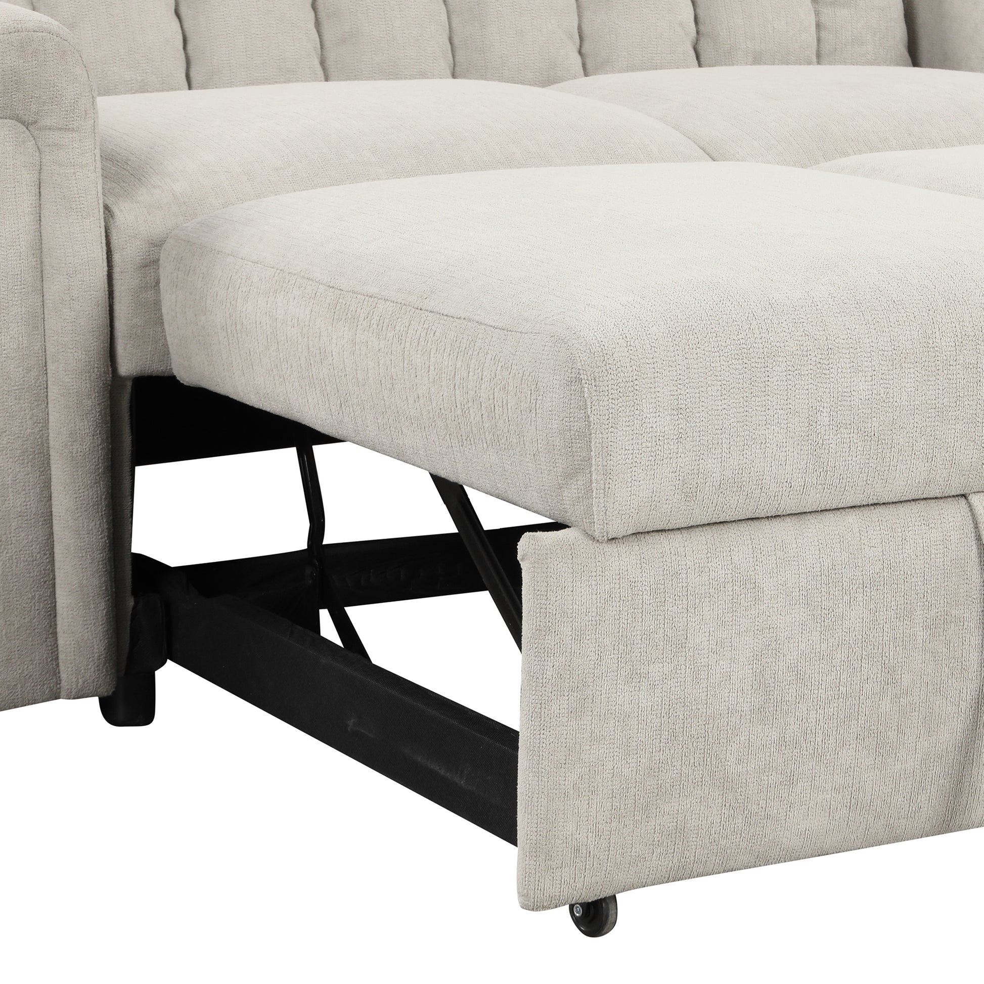 U_STYLE Convertible Soft Cushion Sofa Pull Bed ,for Two People to Sit On eprolo