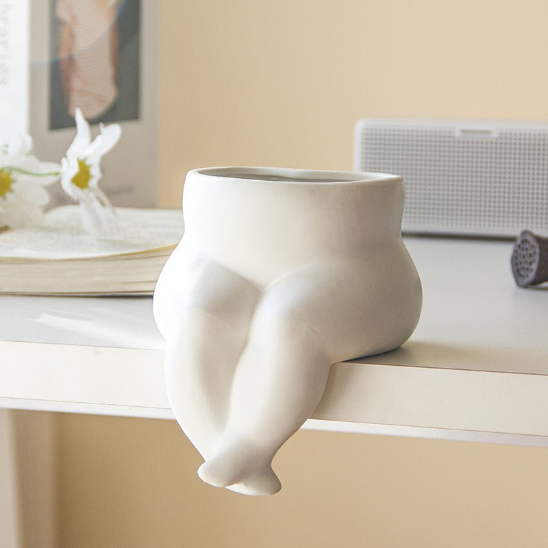 Human Body Shape Flower Vase Nordic Ceramic Flower Pot Home Garden Room Art Decoration eprolo
