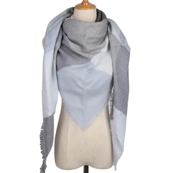 Winter Triangle Scarf For Women Brand Designer Shawl Cashmere Plaid Scarves Blanket Wholesale Drops - Shello's Creative Boutique