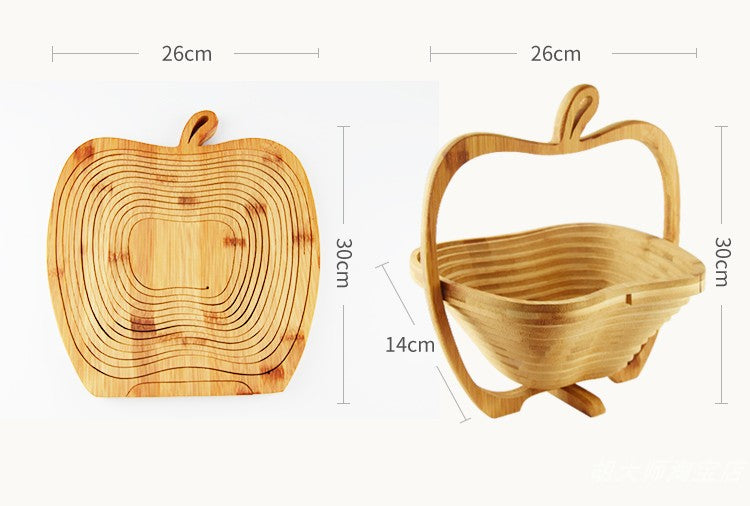 Folding Fruit Basket Creative Fashion Crafts Fruit Storage Basket Wooden Layer Tripod Bowl Outdoor Camping Supplies eprolo