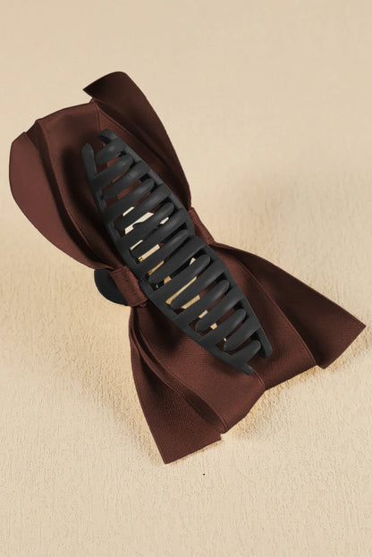 White Solid Color Ribbon Bow Decor Hair Clip – Elegant Viscose Hair Accessory for Women - Shello's Creative Boutique