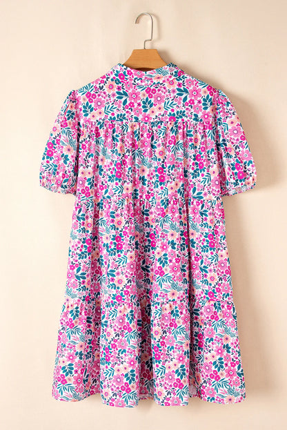 Plus Size Floral Puff Sleeve Dress - Romantic Elegance with a Boho-Chic Twist! - Shello's Creative Boutique