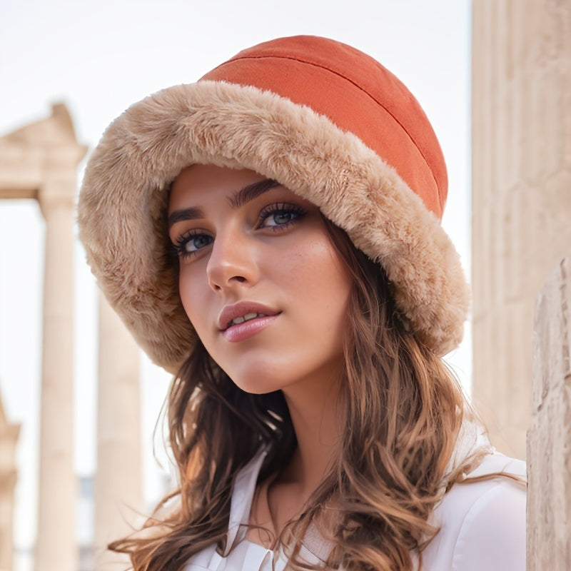 Winter Thermal Bucket Hat, Faux Fur Plush Thickened Ear Protection Fisherman Warmer Hat For Women Xmas Gift Shello's Creative Boutique