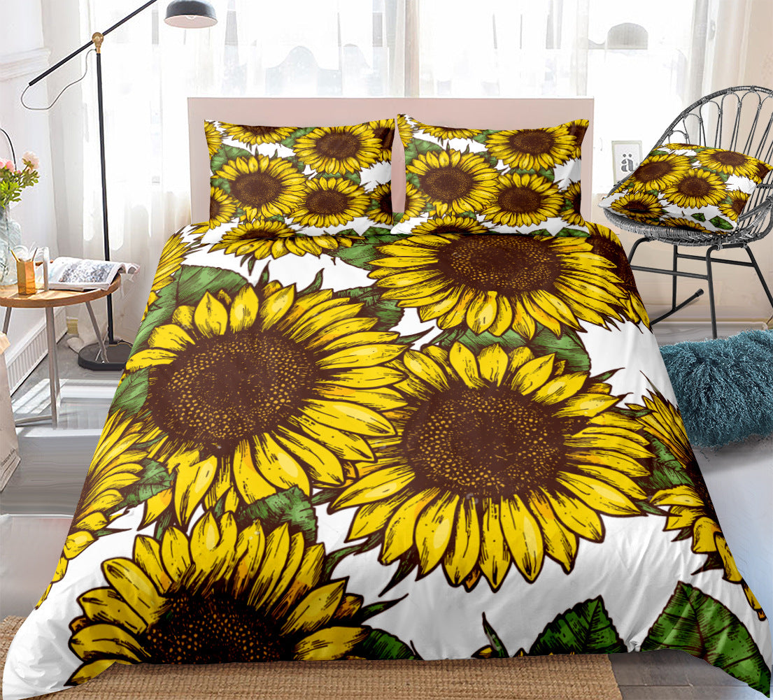 3D Roses Home Textiles Household Supplies Flowers Three-Four-Piece Set eprolo
