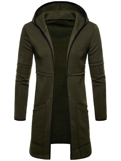 Open Front Long Sleeve Longline Hoodie