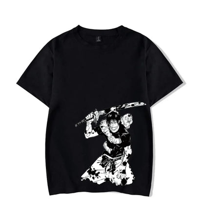Anime Printed Streetwear Vintage Washed T-shirt Men Harajuku - Shello's Creative Boutique