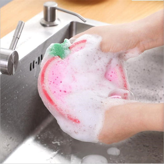 Thickened fruit sponge cleaning wipe large absorbent kitchen dishwashing scouring pad styling pot brush eprolo