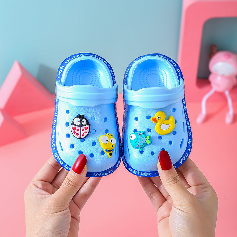 Baby Sandals Male Summer Toddler Cartoon 1-3 Years Old 2 Girls Hole Shoes Soft Bottom Non-Slip Baby Beach Sandals Shello Creative Boutique