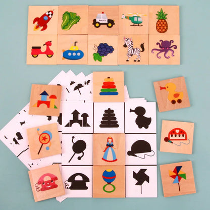 Find Shadow Shape Matching Puzzle Parent Child Interaction 1-4 Year Old Baby Puzzle Teaching Tool - Shello's Creative Boutique