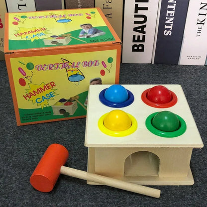 Wooden Hammer & Ball Knocking Table - Educational Toy Ages 1-3 - Shello's Creative Boutique