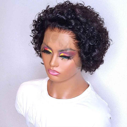 New Front Lace Pixie Wig - Premium Short Human Hair Headgear - Shello's Creative Boutique