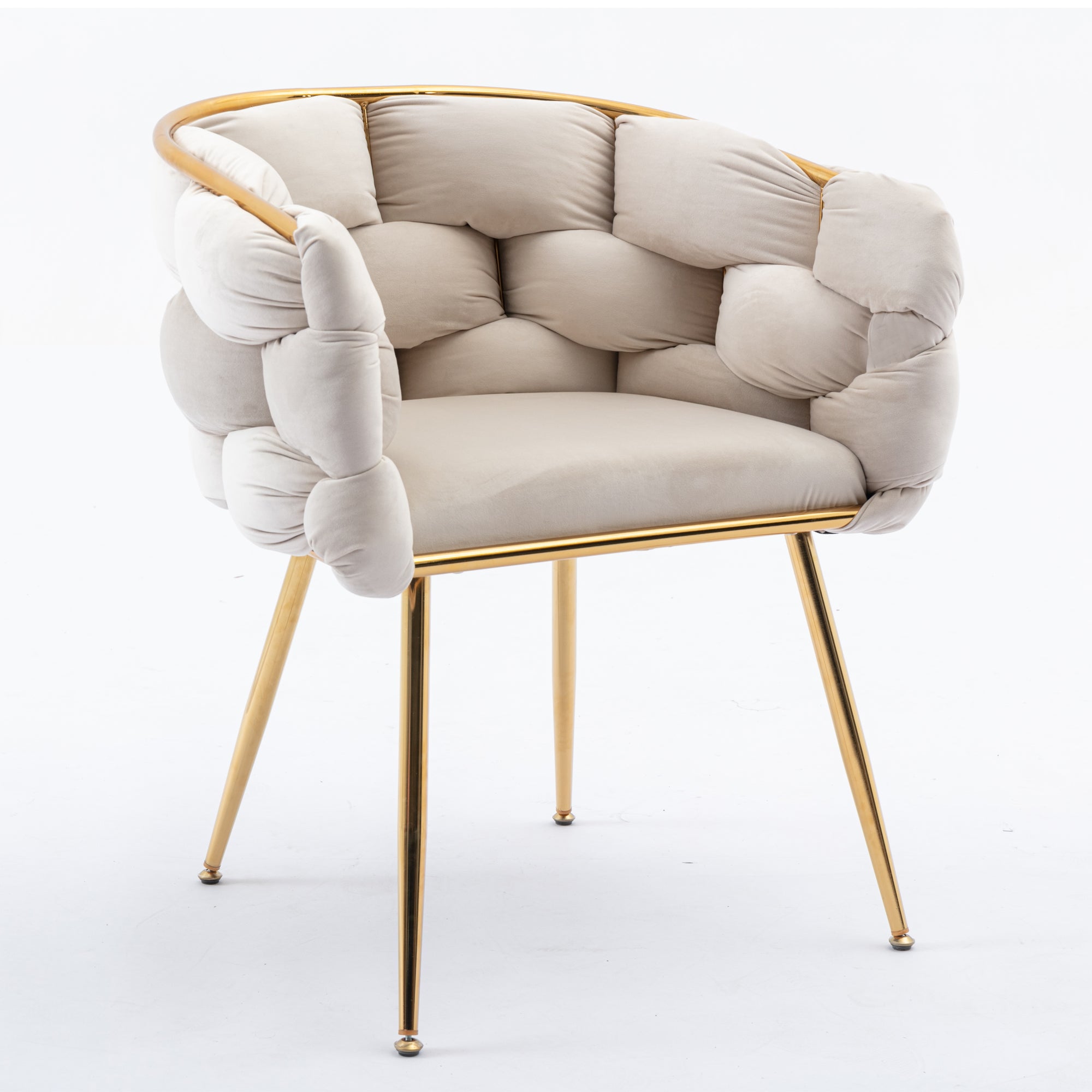 Luxury modern simple leisure velvet single sofa chair bedroom manicure table back chair beige Shello Creative Boutique