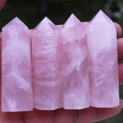 1PC Large Natural Pink Rose Quartz Point – Healing Crystal for Home & Spiritual Decor