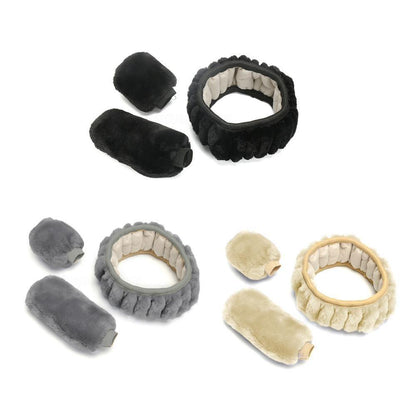 Luxury Plush Steering Wheel Cover Set - Winter Car Interior Accessories