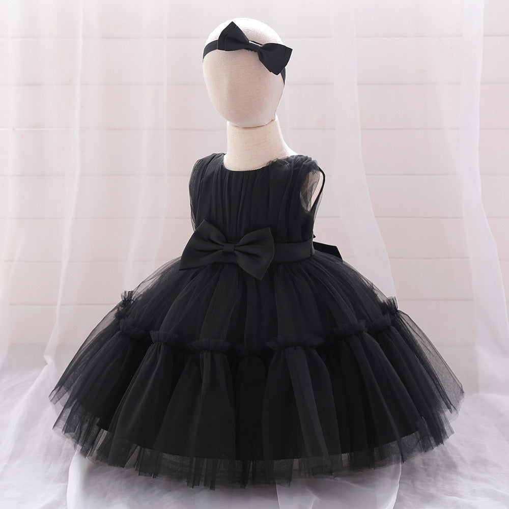 Children's mesh dress princess dress baby fluffy dress baby one year old wedding dress evening dress eprolo
