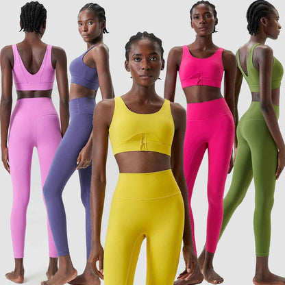 Eprolo Yoga Clothing Set: Cross-Border Zippered Women's Activewear - Shello's Creative Boutique