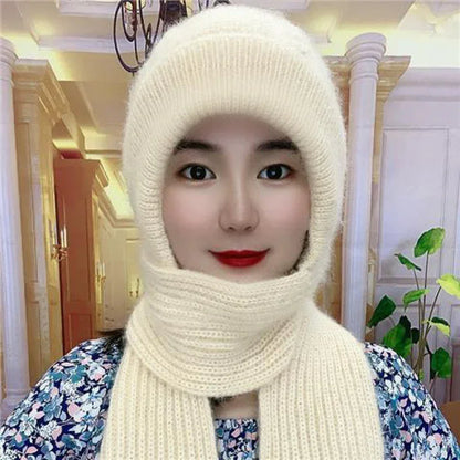 Hats Women's Autumn And Winter Hats Scarves One Piece Squirrel Fur Snow Hats Plush Wool Hats Plush Ear Protection Knitted Hats - Shello's Creative Boutique