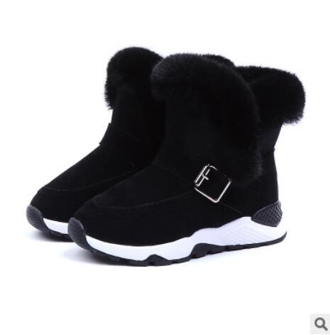 Children Boots Shoes New Winter Plush Warm Martin Boys Shoes Fashion Leather Soft Fleece Antislip Girls Boots eprolo