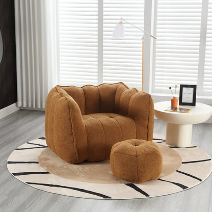 Eprolo Soft Bean Bag Chair with High Resilient Foam Comfortable Square Lazy Sofa with Footstool - Shello's Creative Boutique
