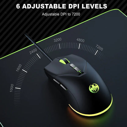 7D Youbat wired gaming mouse 6-speed 7200DPI mouse gaming mouse - Shello's Creative Boutique