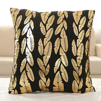 Luxurious Gold Foil Velvet Pillow Cover - Elegant 45x45cm Cushion - Shello's Creative Boutique