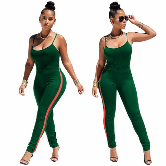 Fashion two piece set tracksuit women clothes Plus size Sexy halter top and pants eprolo