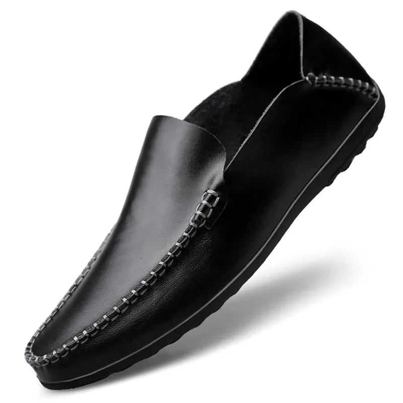 Men Designer Man Casual Shoes Brand Genuine Split Leather Shoes Italy Men Sneakers Non-slip Loafers Flats Driving Men Shoes - Shello's Creative Boutique