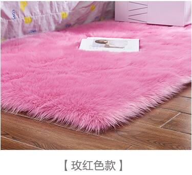 Artificial Wool Carpet Rectangle/Square garnish Faux Mat Seat Pad Plain Skin Fur Plain Fluffy Area Rugs Washable Home Textile Shello Creative Boutique