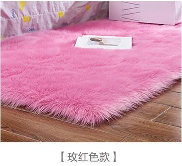 Artificial Wool Carpet Rectangle/Square garnish Faux Mat Seat Pad Plain Skin Fur Plain Fluffy Area Rugs Washable Home Textile - Shello's Creative Boutique