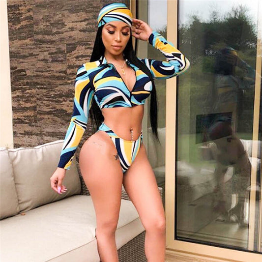 Bikini Push up Padded Zipper Crop Top Swimsuit Bathing Swimsuit  Swimming Suit For Women Two Piece Suits eprolo