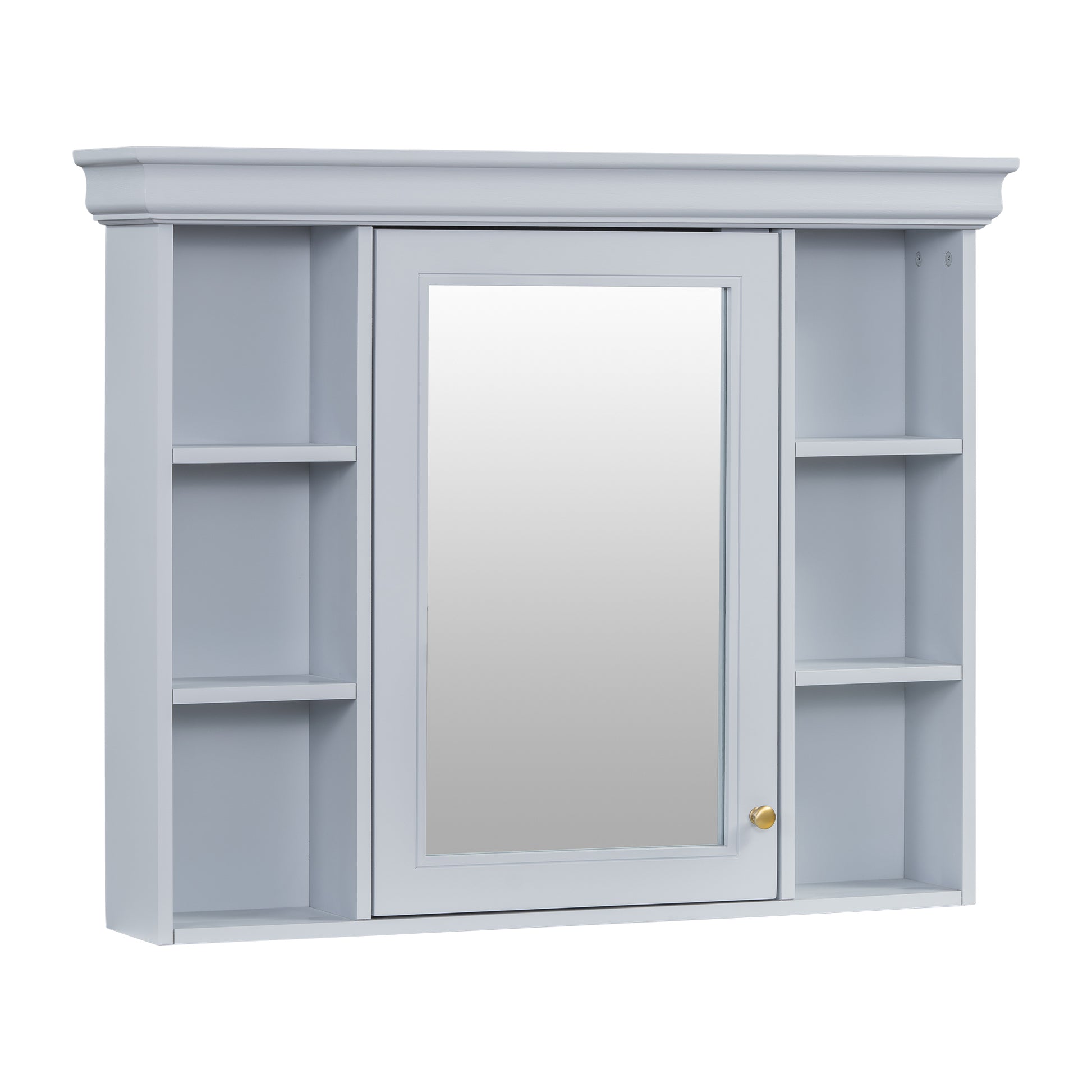 35'' x 28'' Blue Wall Mounted Bathroom Storage Cabinet with Mirror Door, Modern Bathroom Wall Cabinet with Mirror eprolo