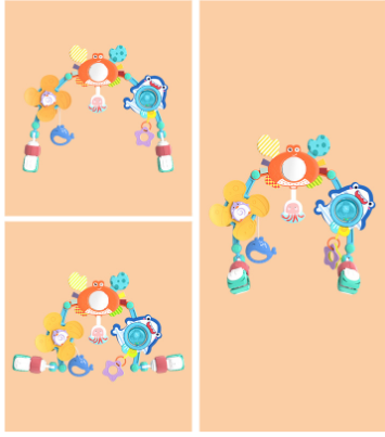 Crab bed bell for infants and young children, ringer for children 0-1 years old, hanging comforting and puzzle cart pendant eprolo