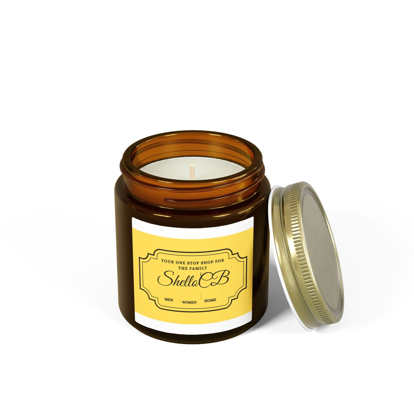 Coconut Apricot Wax Candle – Premium Hand-Poured Scented Candle with Gold Lid