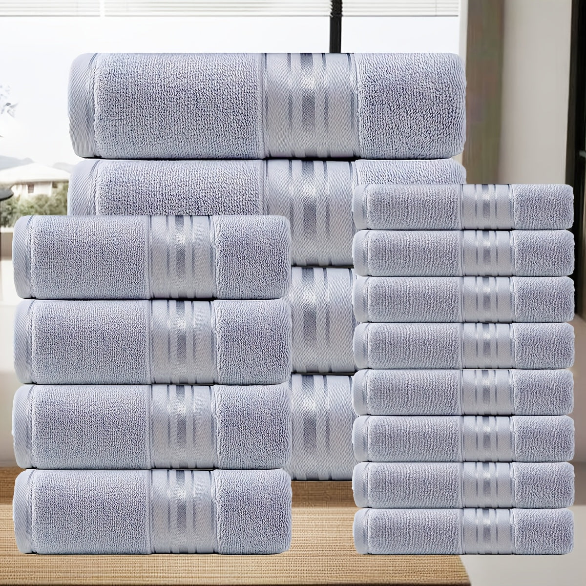 16 Piece Bath Towel Set - Complete Bundle