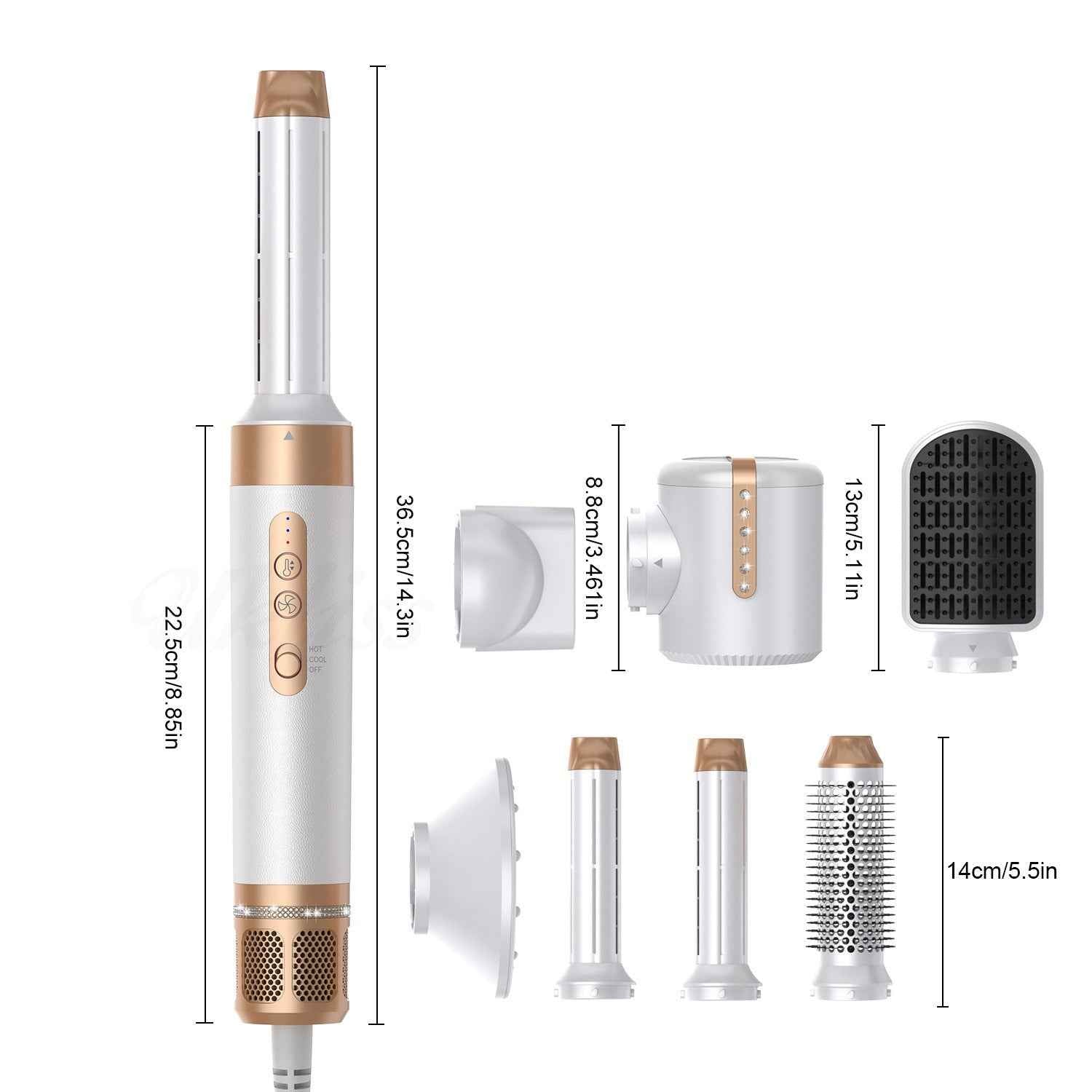 7 in 1 Professional Hair Straightener Curler Electric Comb Hair Dryer Brush Hot Hair Volume Curlers Hair Style Set
