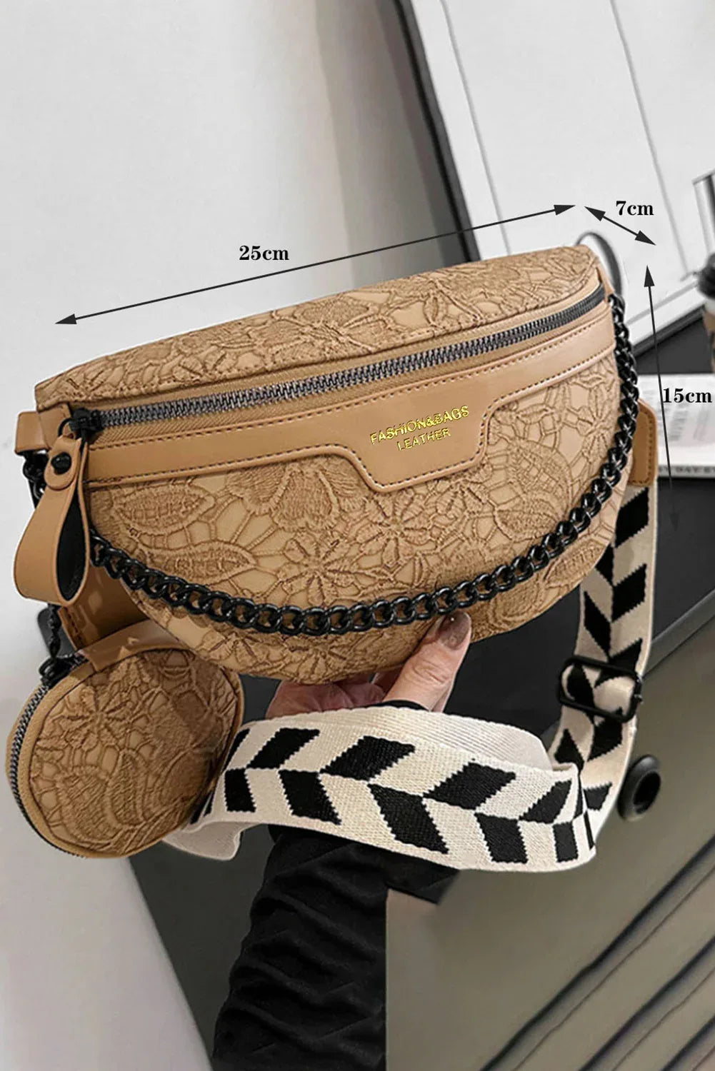 Black Colourblock Strap Crossbody Bag With Coin Purse - Shello's Creative Boutique