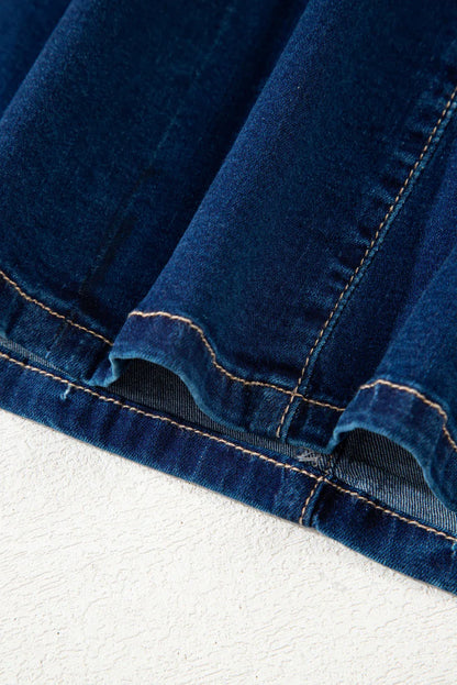 Dirty Blue Zipped Bodycon Sleeveless Denim Mini Dress - Shello's Creative Boutique