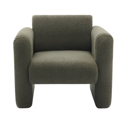 Modern style chair with Sheepskin Sherpa fabric soft cushion, armchair, soft with backrest and pillow - Shello's Creative Boutique