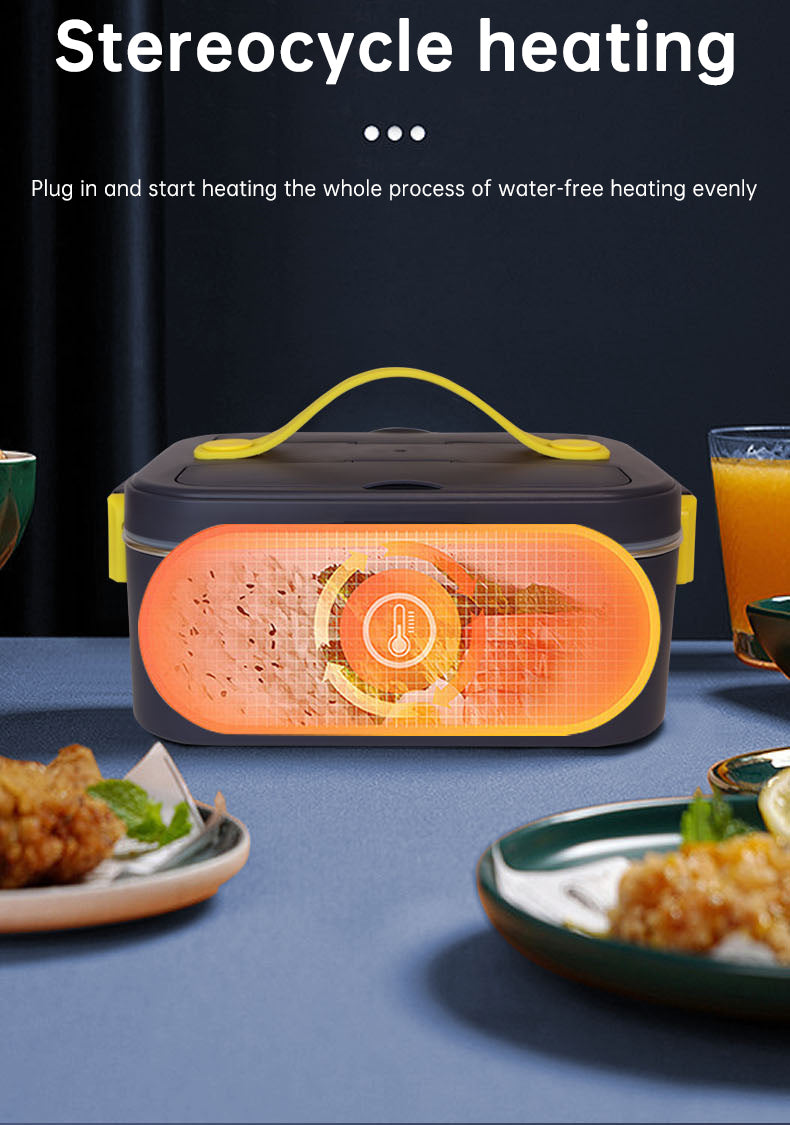 New portable household car 110 / 220V 12V/24V rechargeable automatic heated electric lunch box bento food heater container box eprolo
