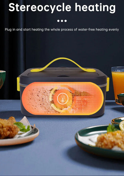 New portable household car 110 / 220V 12V/24V rechargeable automatic heated electric lunch box bento food heater container box - Shello's Creative Boutique