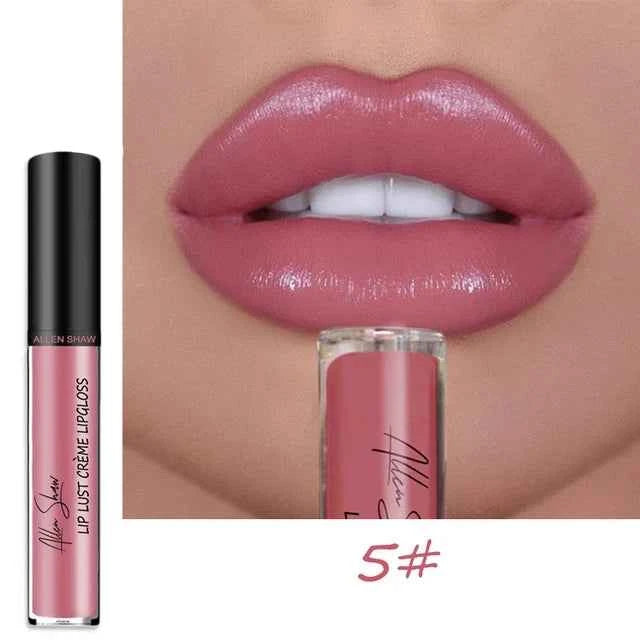 Nude Shiny Liquid Lip Gloss - Matte Glitter Shimmer Moisturizing Long-lasting Lipstick