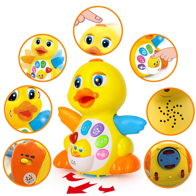 Baby Toys EQ Flapping Yellow Duck Infant Brinquedos Bebe Electrical Universal Toy for Children Kids 1 3 years old eprolo