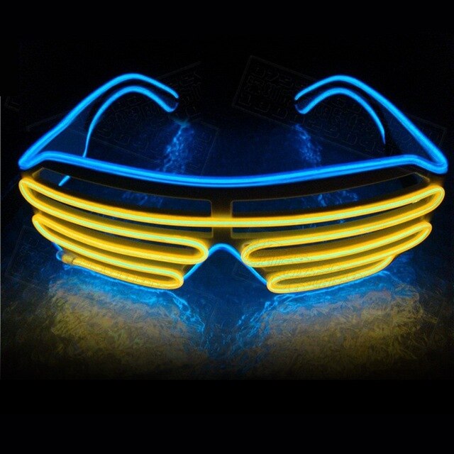Double-colored Neon Luminous Glasses Flashing Eyeglass Party Wire LED Light Glasses Halloween Fluorescent Glowing Glasses Party eprolo